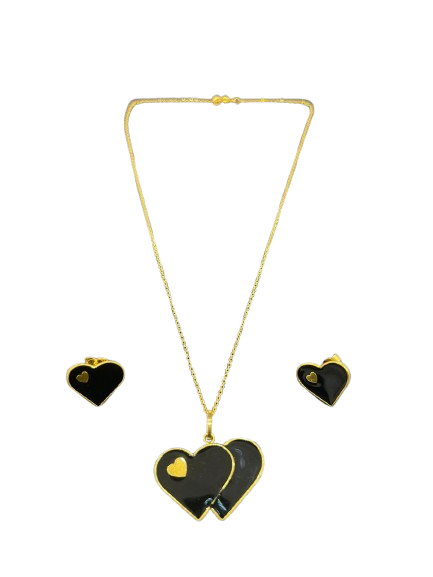 21k- Black Hearts Necklace 12.3 Grams