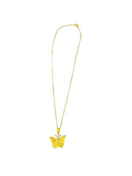 Solid Butterfly Pendant & Chain 6.1 g