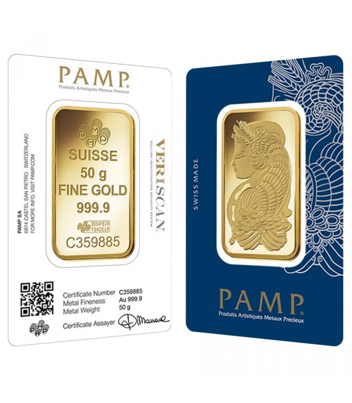 PAMP SUSIE GOLD BAR 50 GRAMS